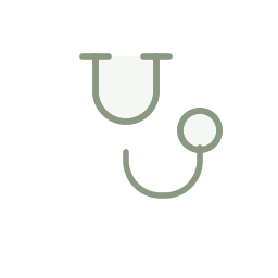 Ein stilisiertes Logo eines Arztstethoskops in grüner Farbe.