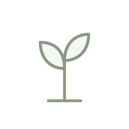 Symbol eines jungen Pflanzenkeims mit zwei Blättern