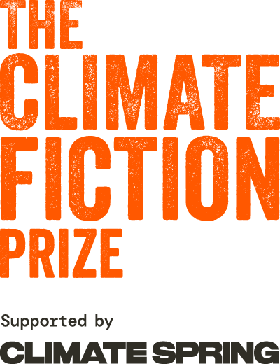 Text logo for 'The Climate Fiction Prize,' supported by Climate Spring.