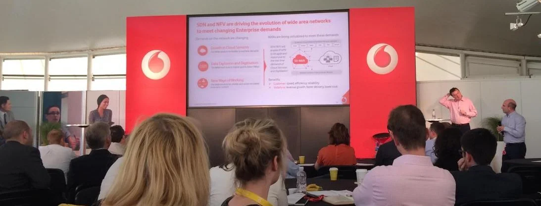 An image showing a vodafone presentation in Newbury, UK. The presentation created by me.