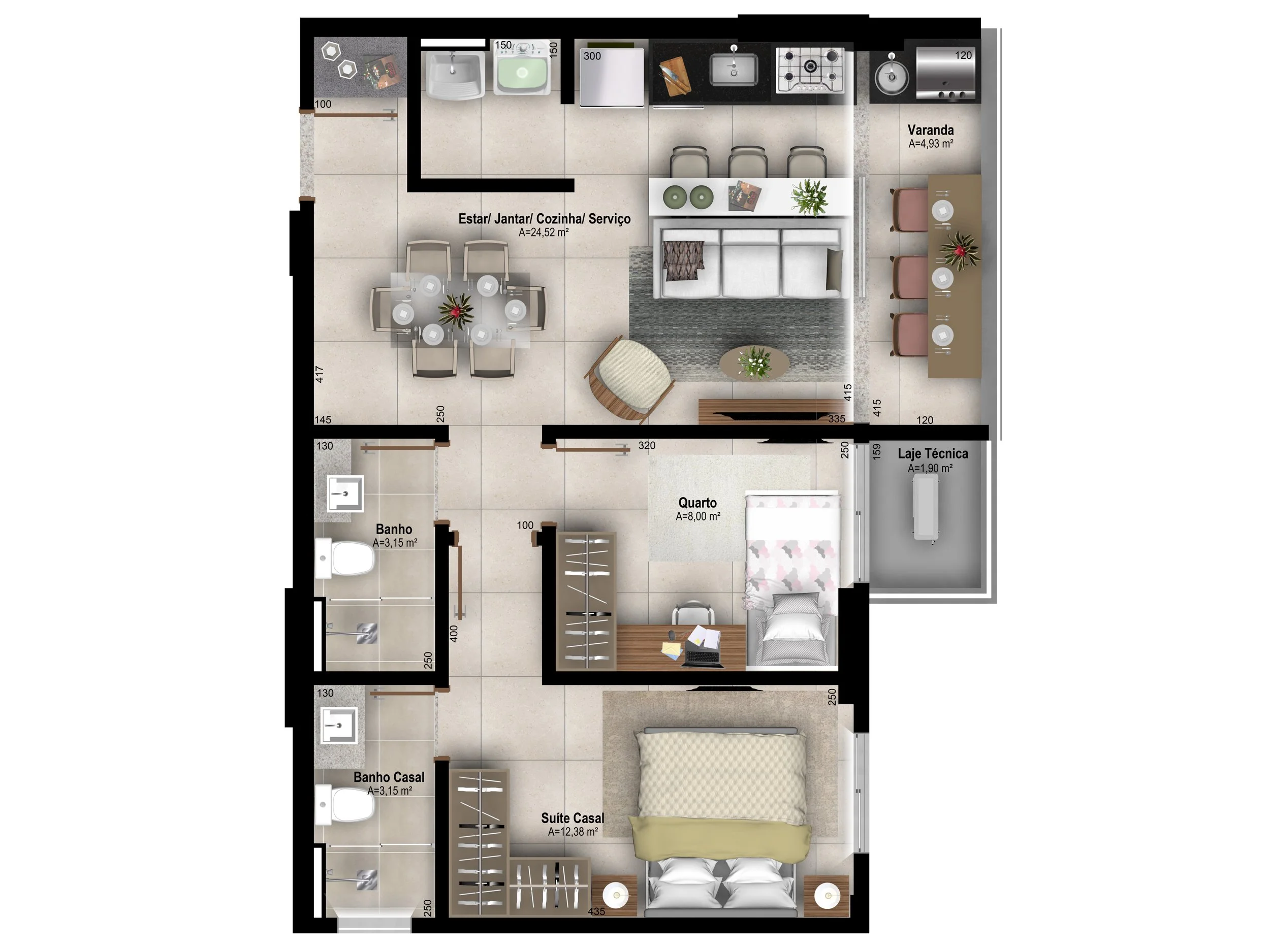 Torre Lago - aptos final 6 e 7-67,96m2