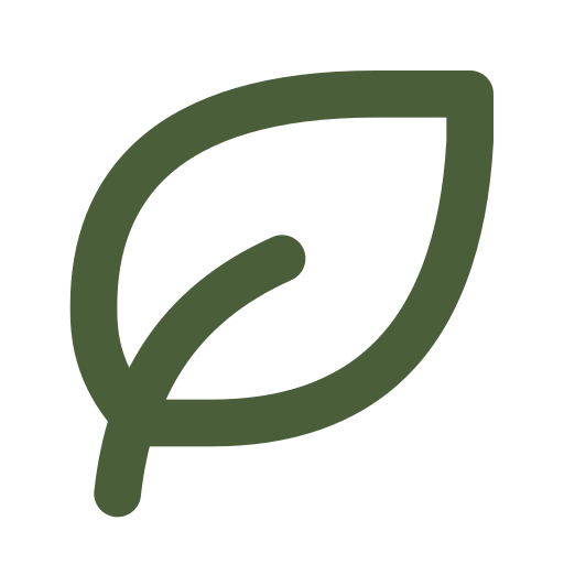 Green outline of a leaf on a black background.