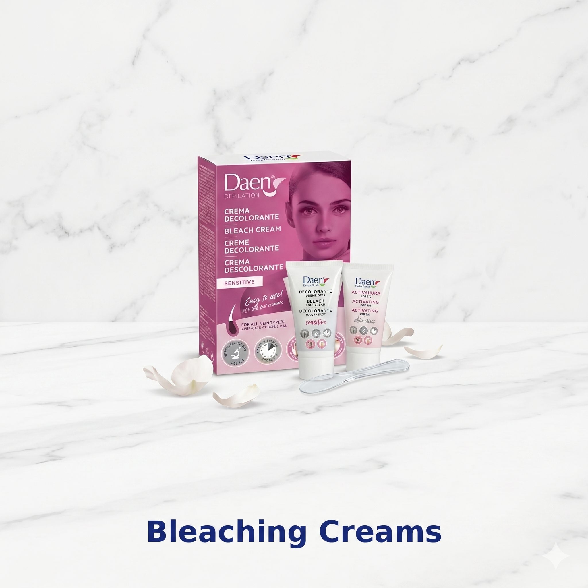 Bleaching Cream

Daen Bleaching Cream is specially formulated to lighten unwanted facial and body hair, helping it blend naturally with your skin tone. Its easy-to-use formula provides a quick and convenient solution for a smoother, more even appeara