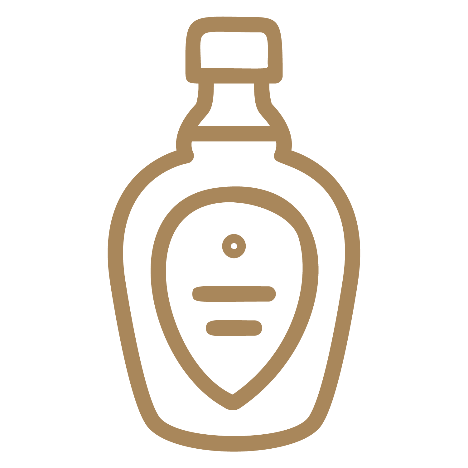 Outline drawing of a spray bottle with a pump top.