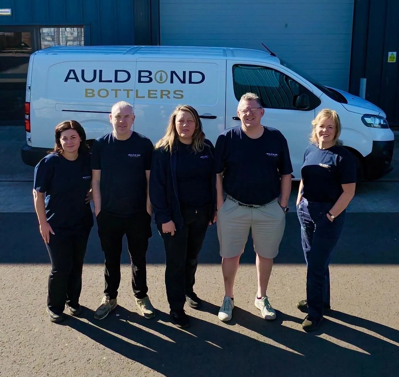 Auld Bond Bottlers team at their facility in Perth Scotland