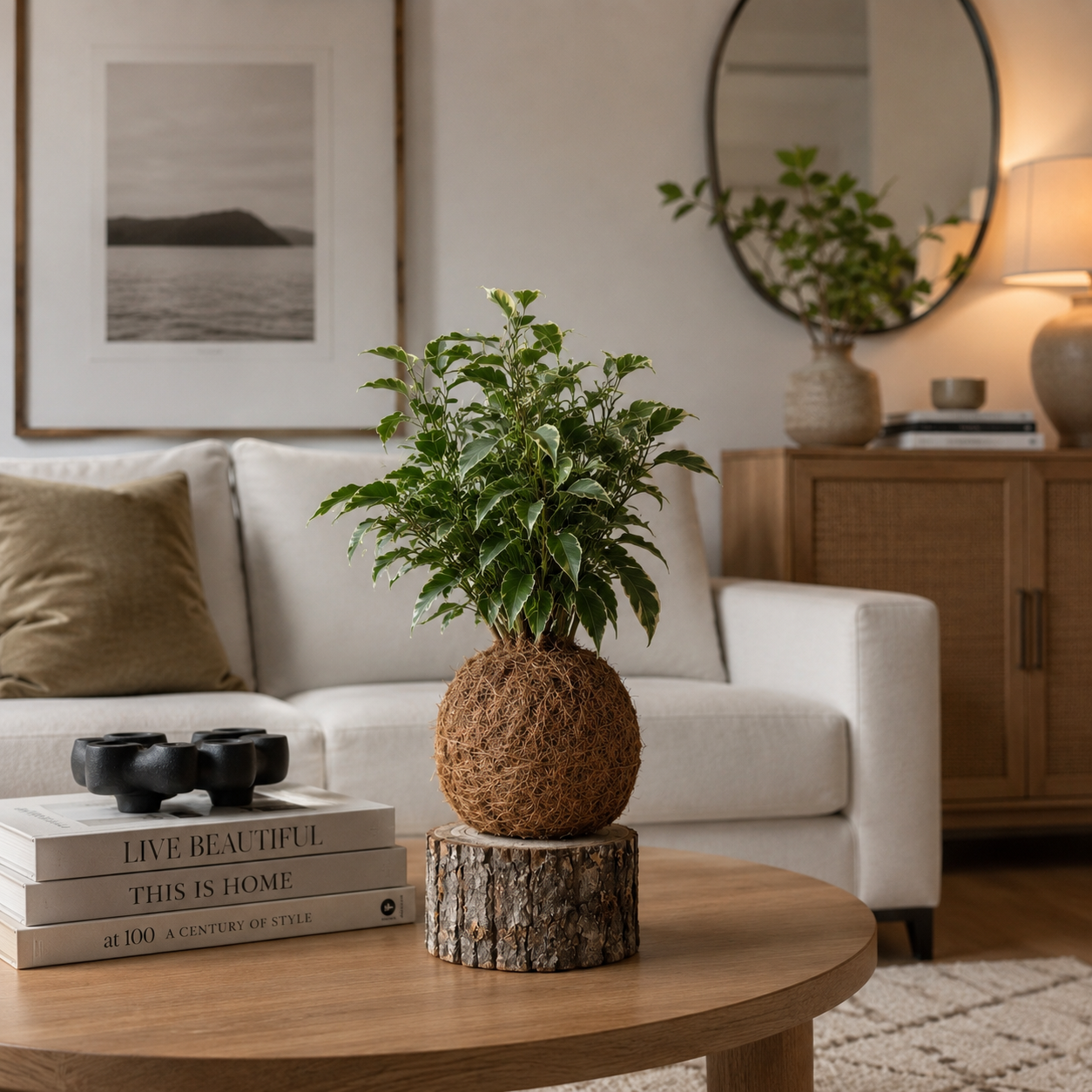 Kokedama de Ficus Benjamina ‘Kinky’