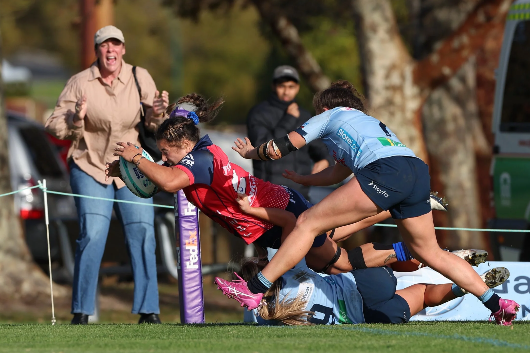 Hera-Barb Malcolm Heke of the Western Force scores a try against the Waratahs, June 27, 2026.