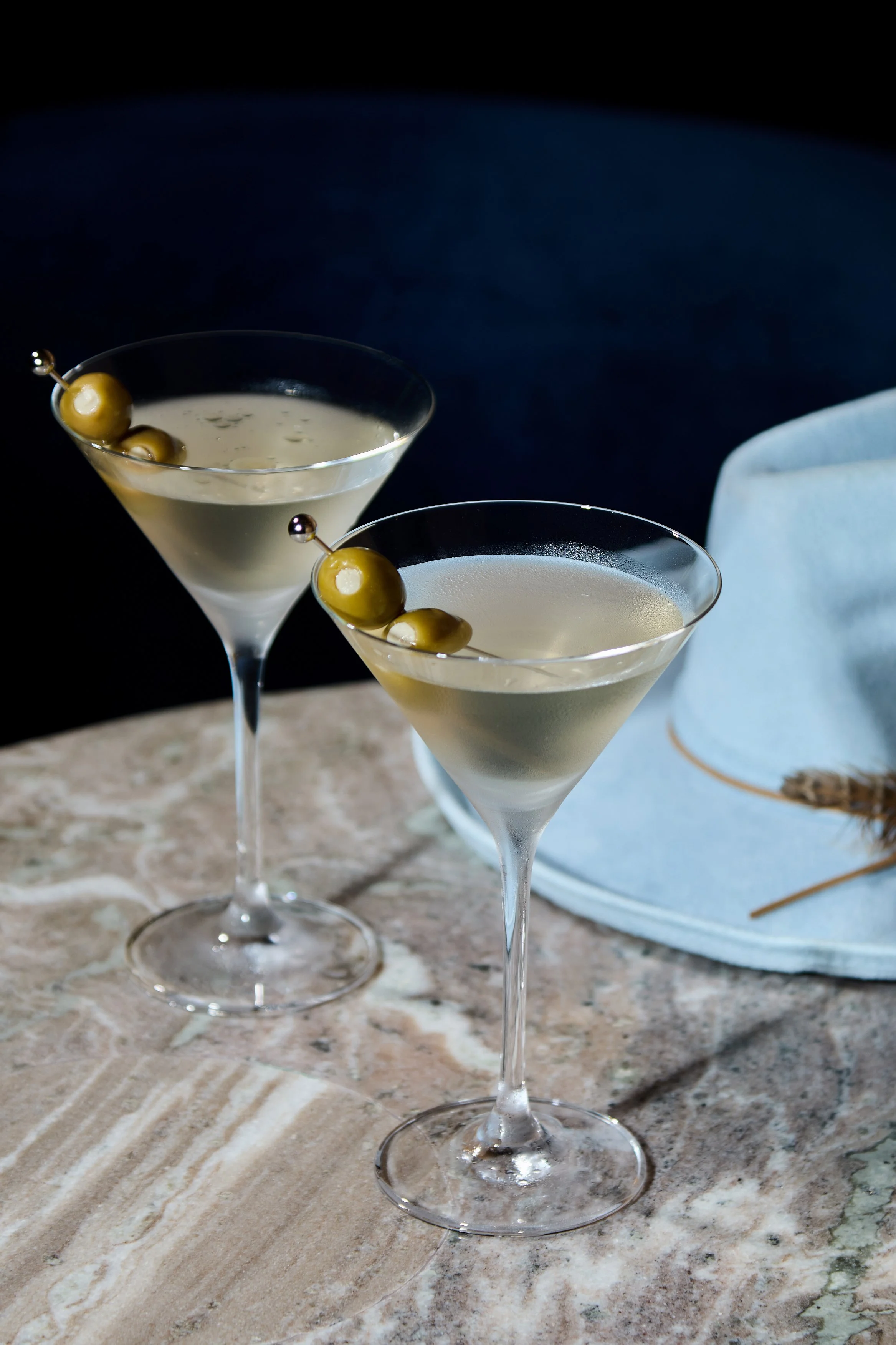 Nashville's most expensive martini 'the sartana' caviar infused vodka garnished with a cowboy hat