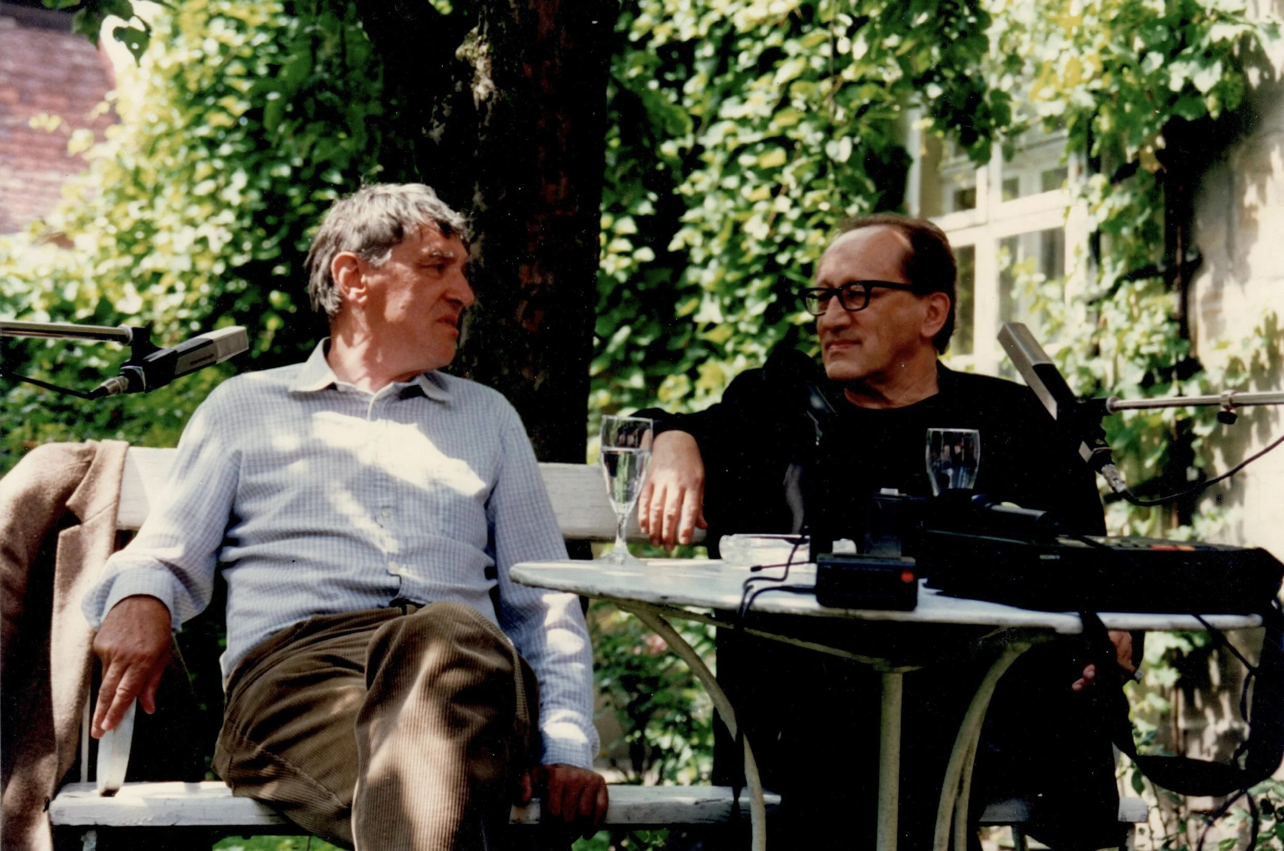Pressegespräch Heiner Müller & Joachim John, Bayreuth, 1996 