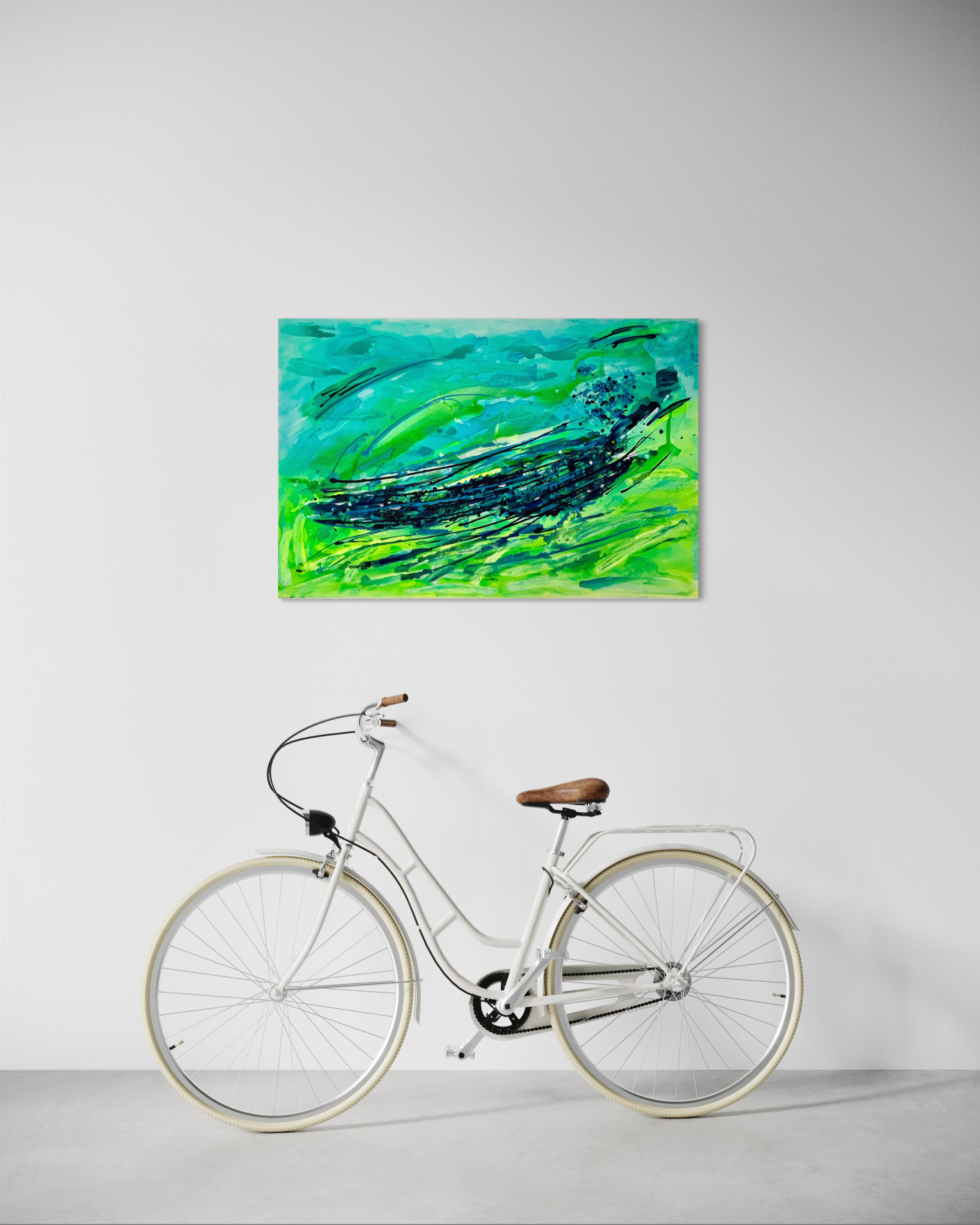 Emerald Velocity: A Painting About Movement, Fresh Energy and Direction