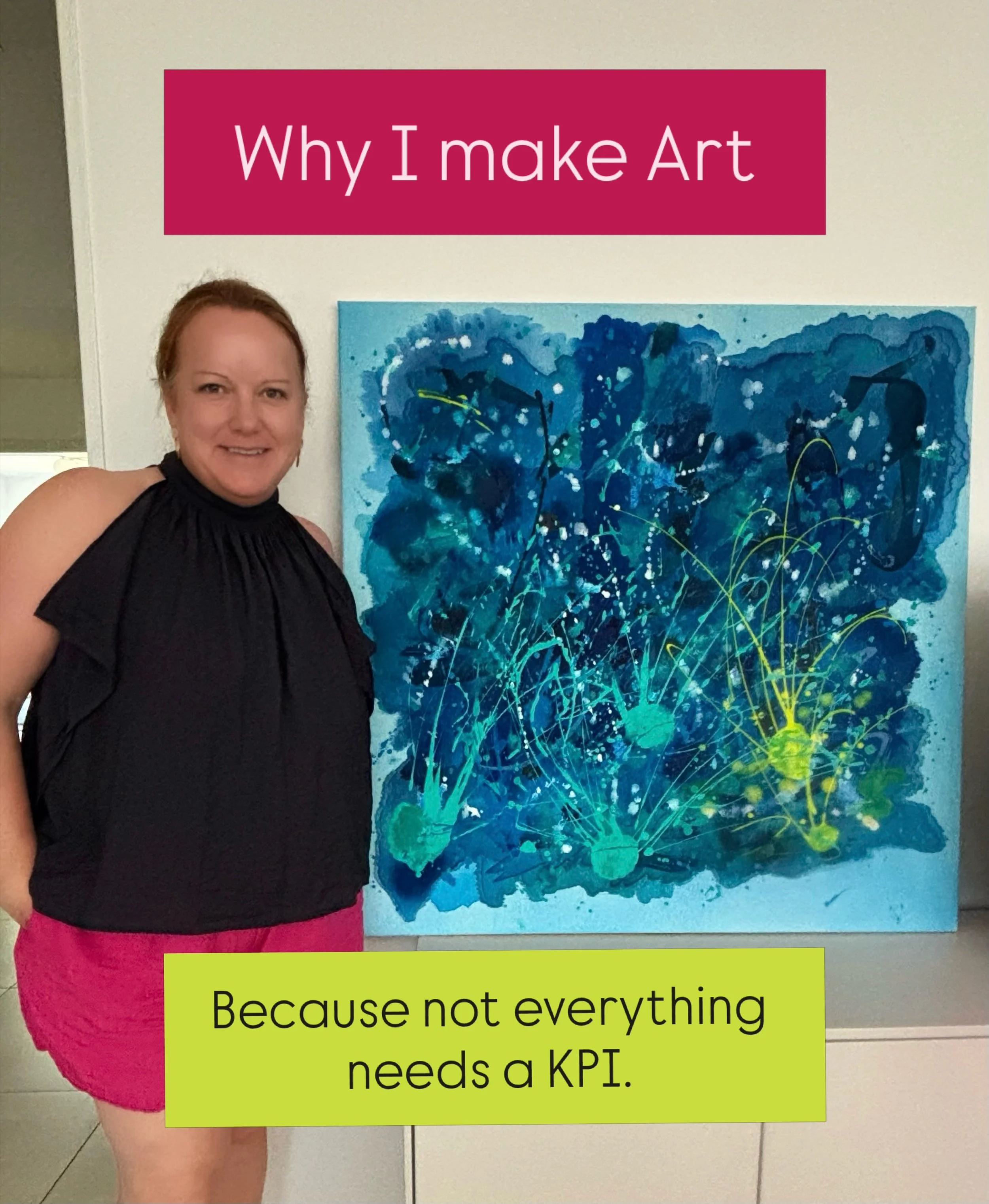 Most of my day at work is about management, leading, Development, decisions, priorities, planning and getting things done. And I love what I do and I love to be successful. 

Painting is all about energy for me. 

There is no strategy, no KPI, no dea