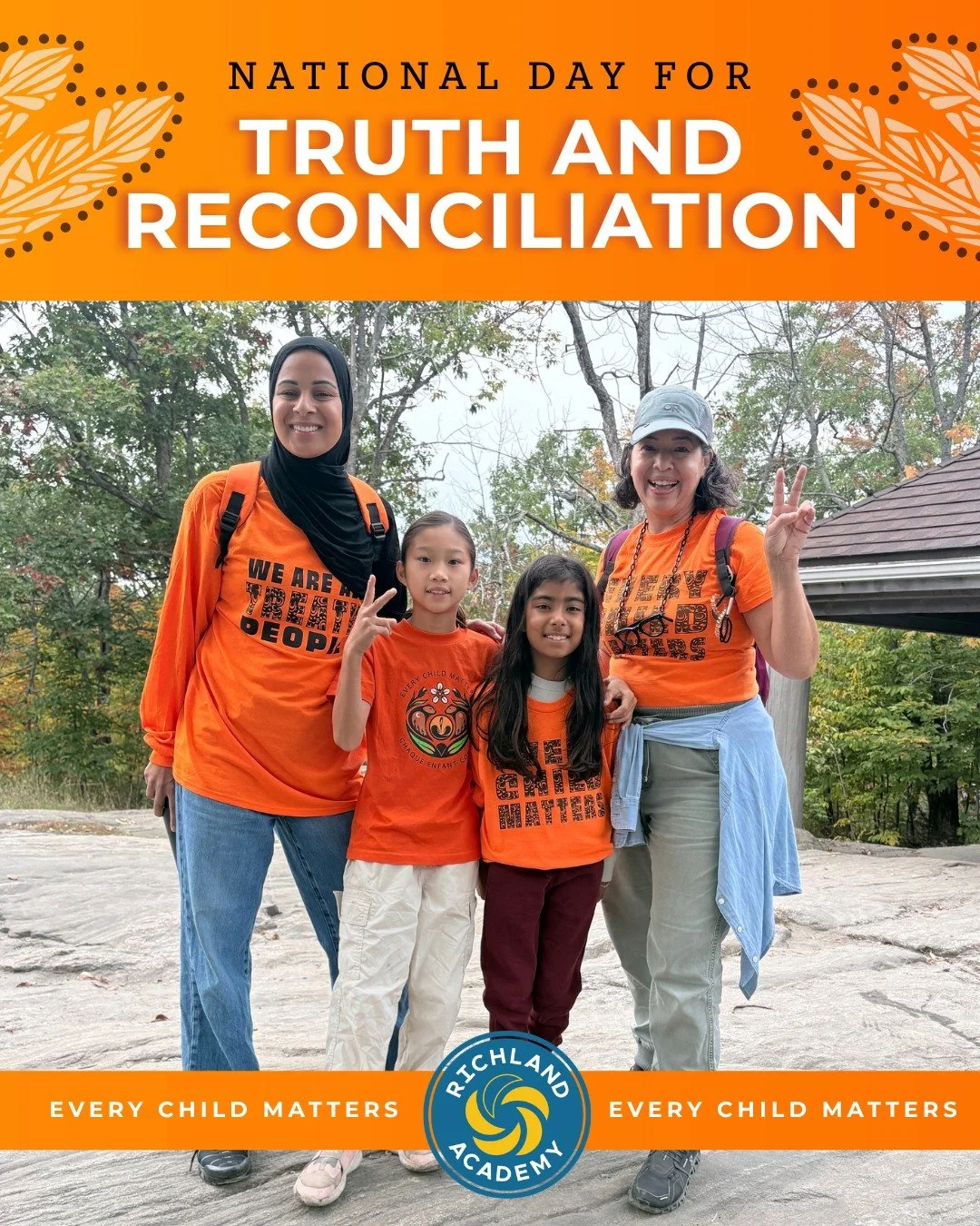 Today, we honour Indigenous children and remember the history and lasting impact of residential schools in Canada.

We honour the Survivors, families, and communities whose lives have been deeply affected, and recognize the importance of listening, l