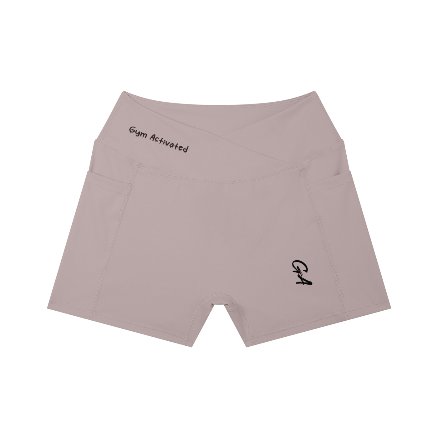 Gym Activated - Women’s High Rise Pocket Yoga Shorts -Mink