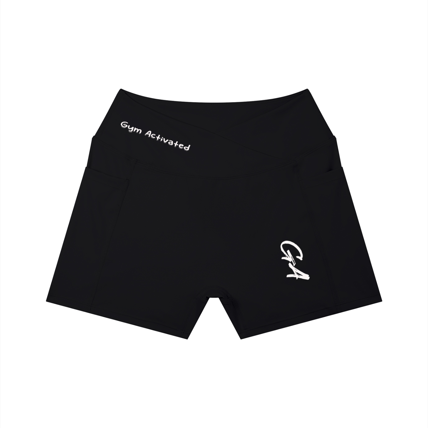 Women’s High Rise Pocket Yoga Shorts- Black