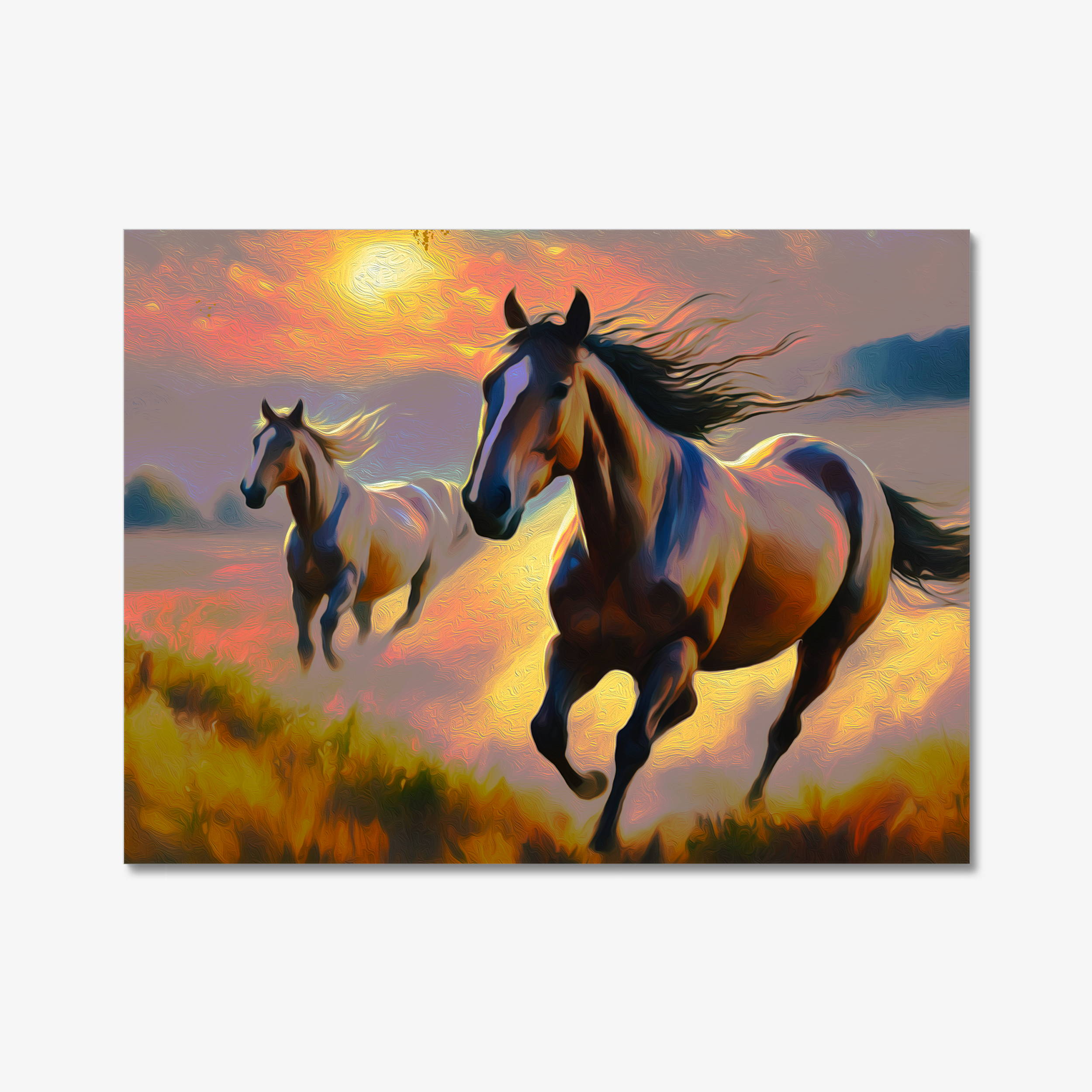 Running Horses Art Print Poster  20x30" EMA Landscape Print with Black Frame