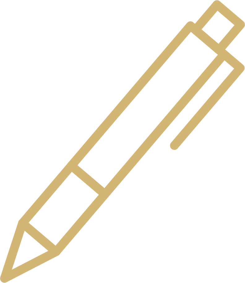Outline of a beige highlighter pen on a black background.
