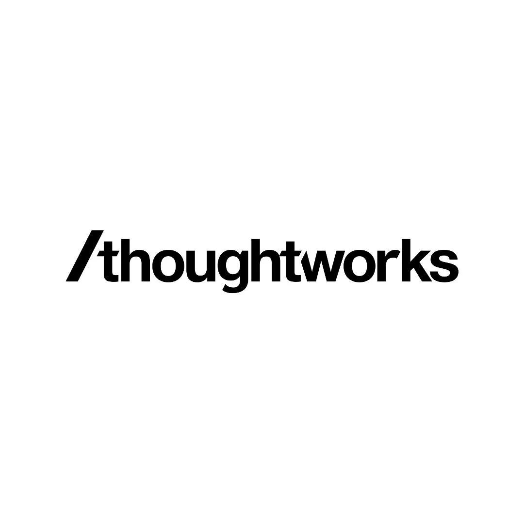 Black text that reads '/thoughtworks' on a white background.