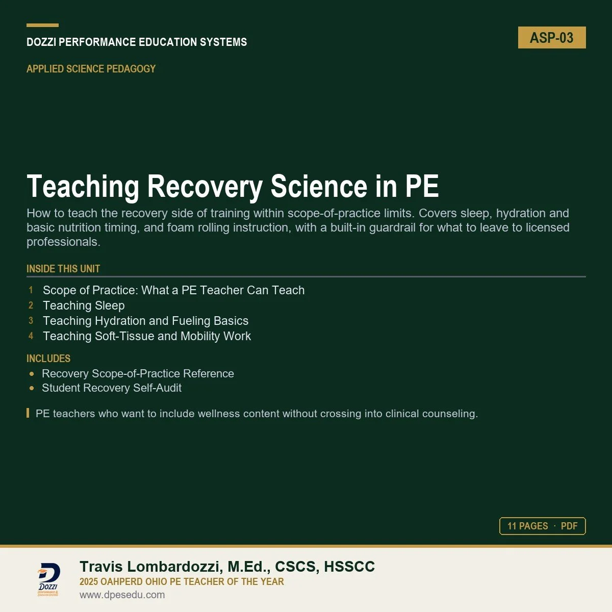 Teaching Recovery Science in PE