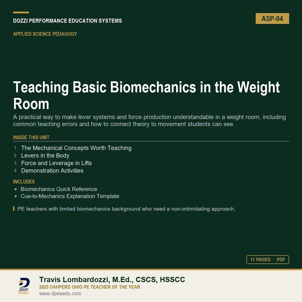 Teaching Basic Biomechanics in the Weight Room