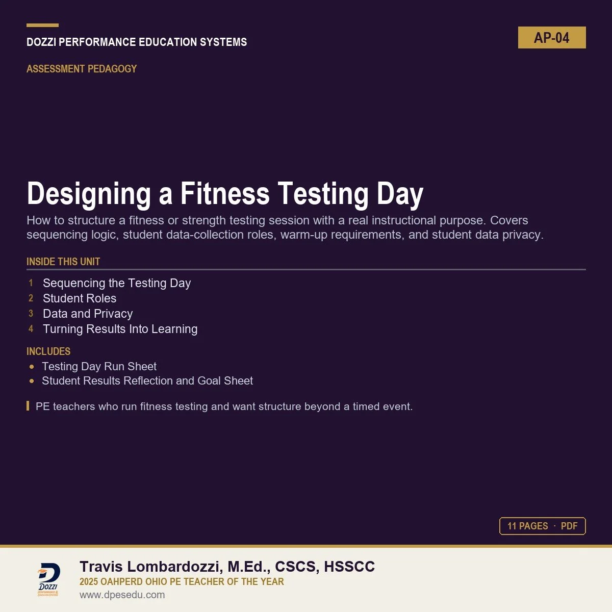Designing a Fitness Testing Day