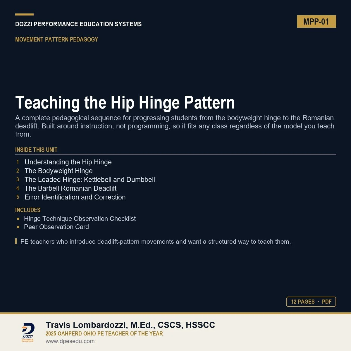 Teaching the Hip Hinge Pattern