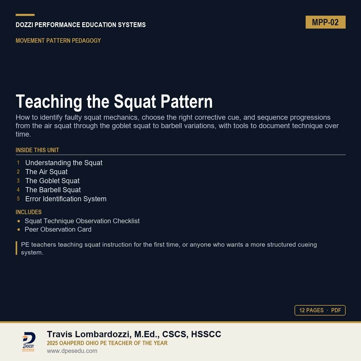 Teaching the Squat Pattern