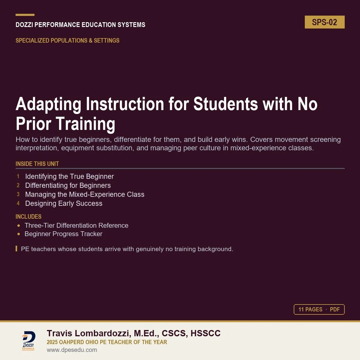 Adapting Instruction for Students with No Prior Training