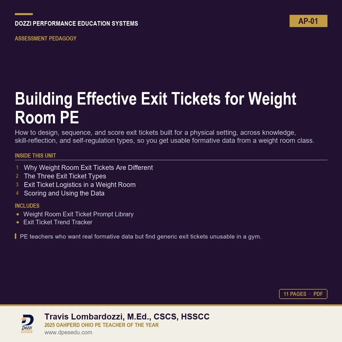 Building Effective Exit Tickets for Weight Room PE