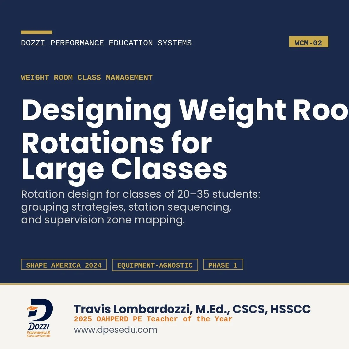 Weight Room Rotation Design for Large PE Classes | DPES