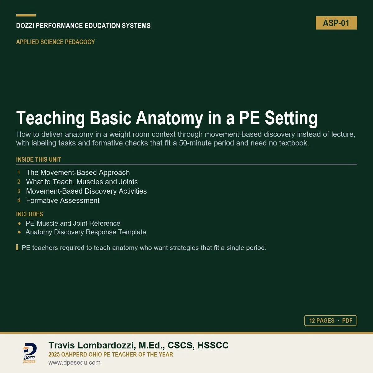 Teaching Basic Anatomy in a PE Setting