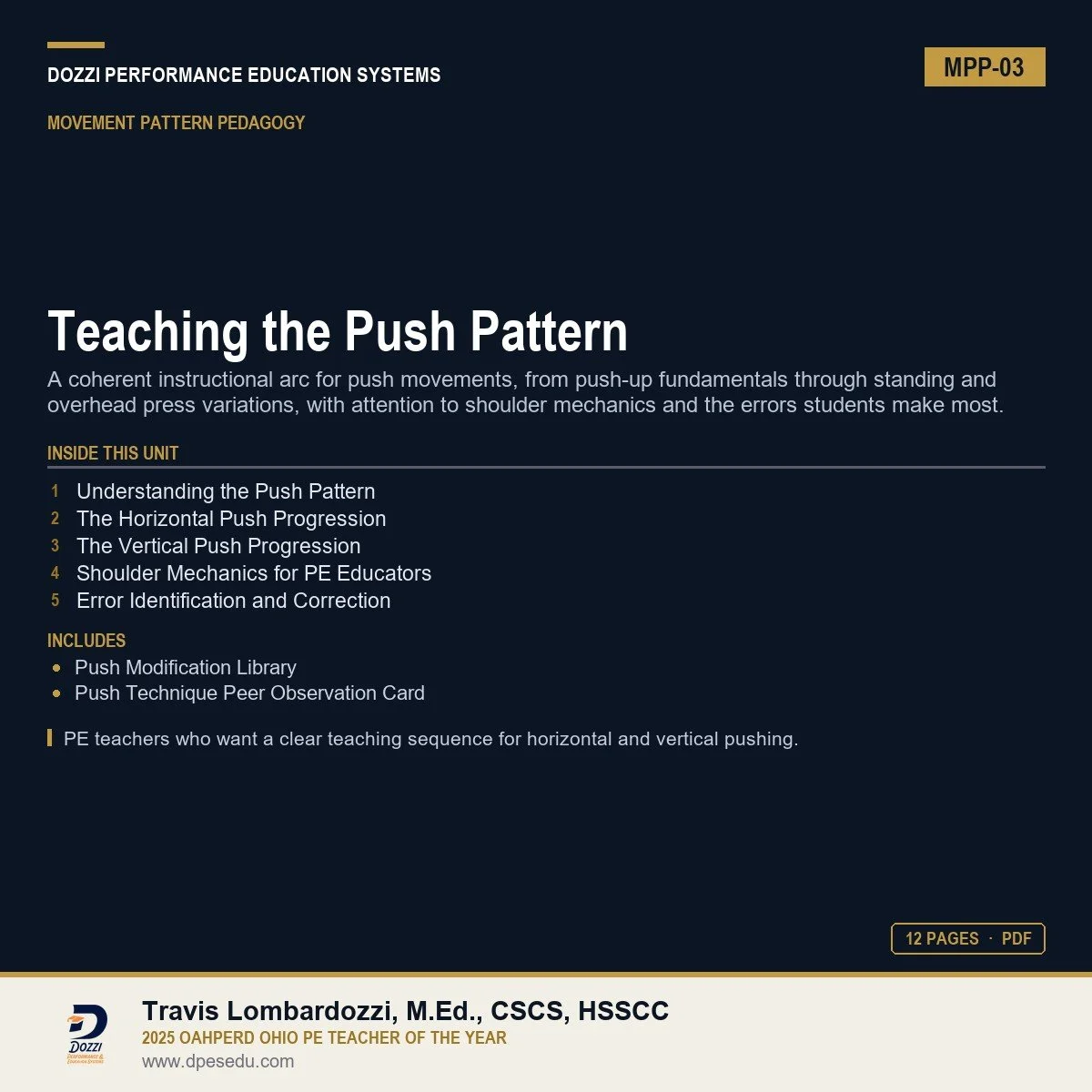 Teaching the Push Pattern