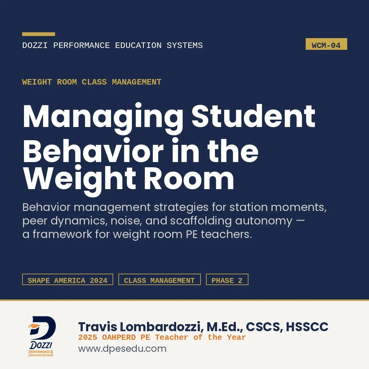 Managing Student Behavior in the Weight Room