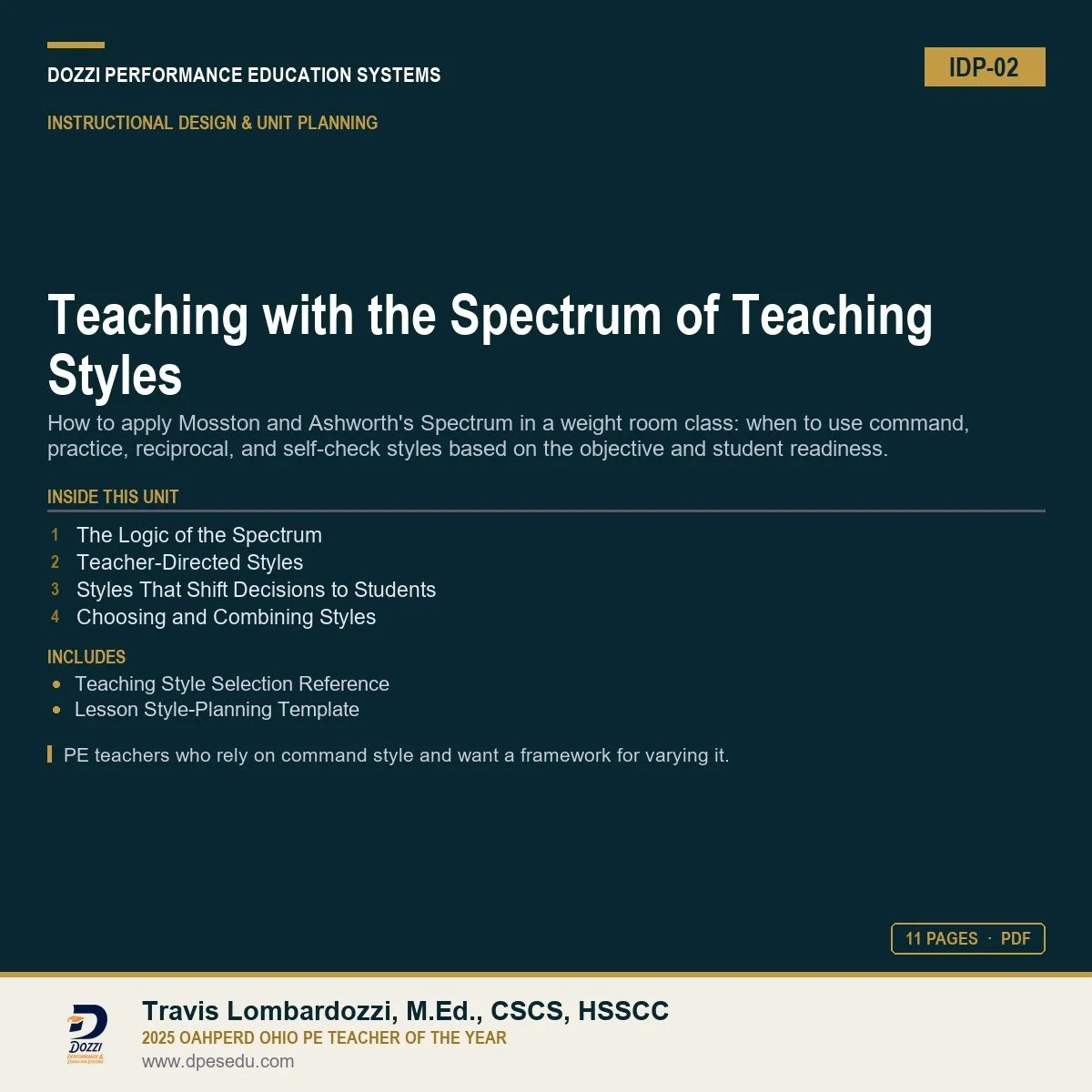 Teaching with the Spectrum of Teaching Styles