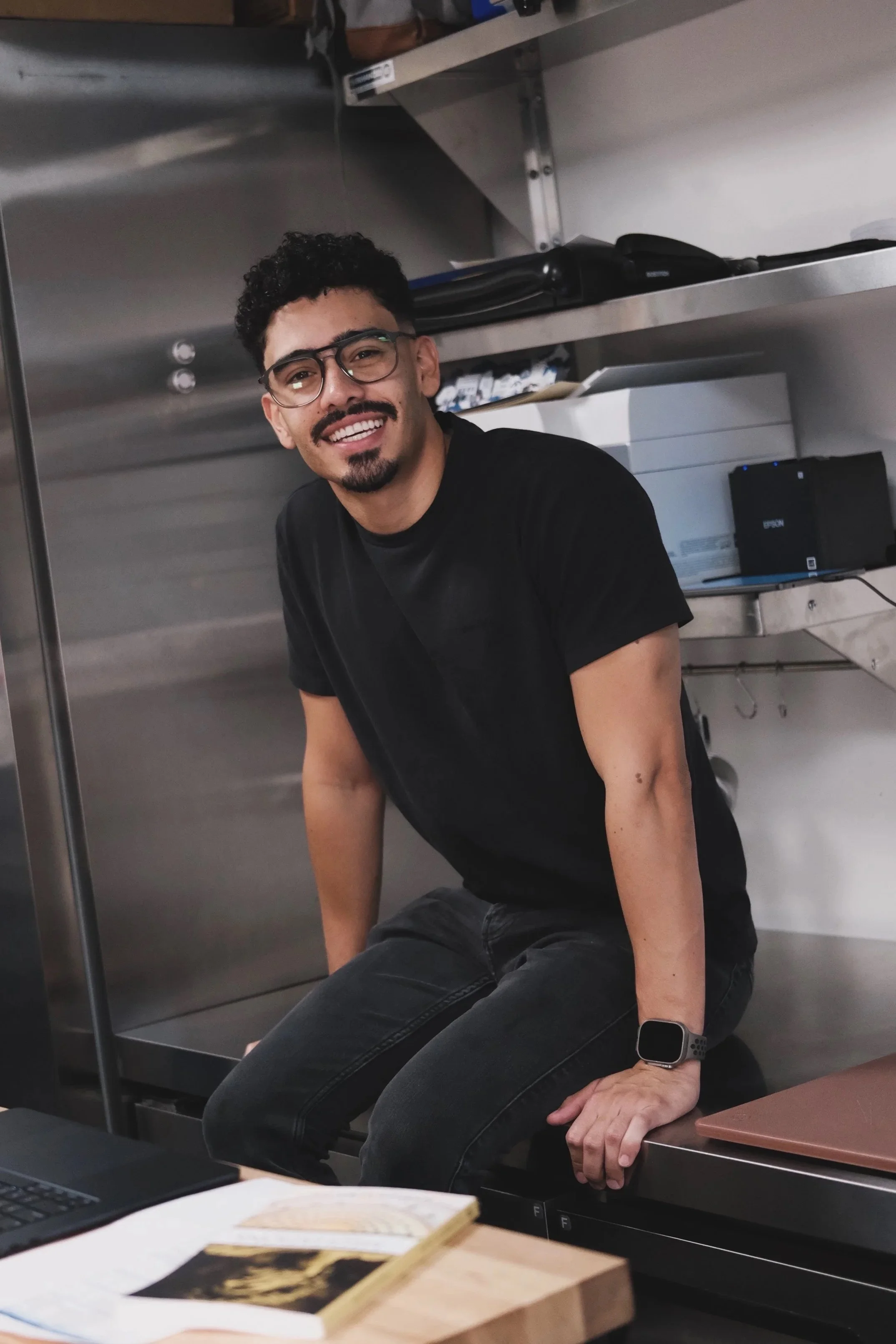 Pita & Maíz chef in the kitchen in Denver, Colorado.