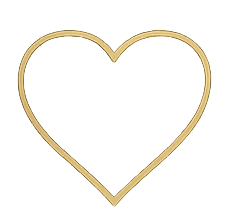 Golden heart outline on black background