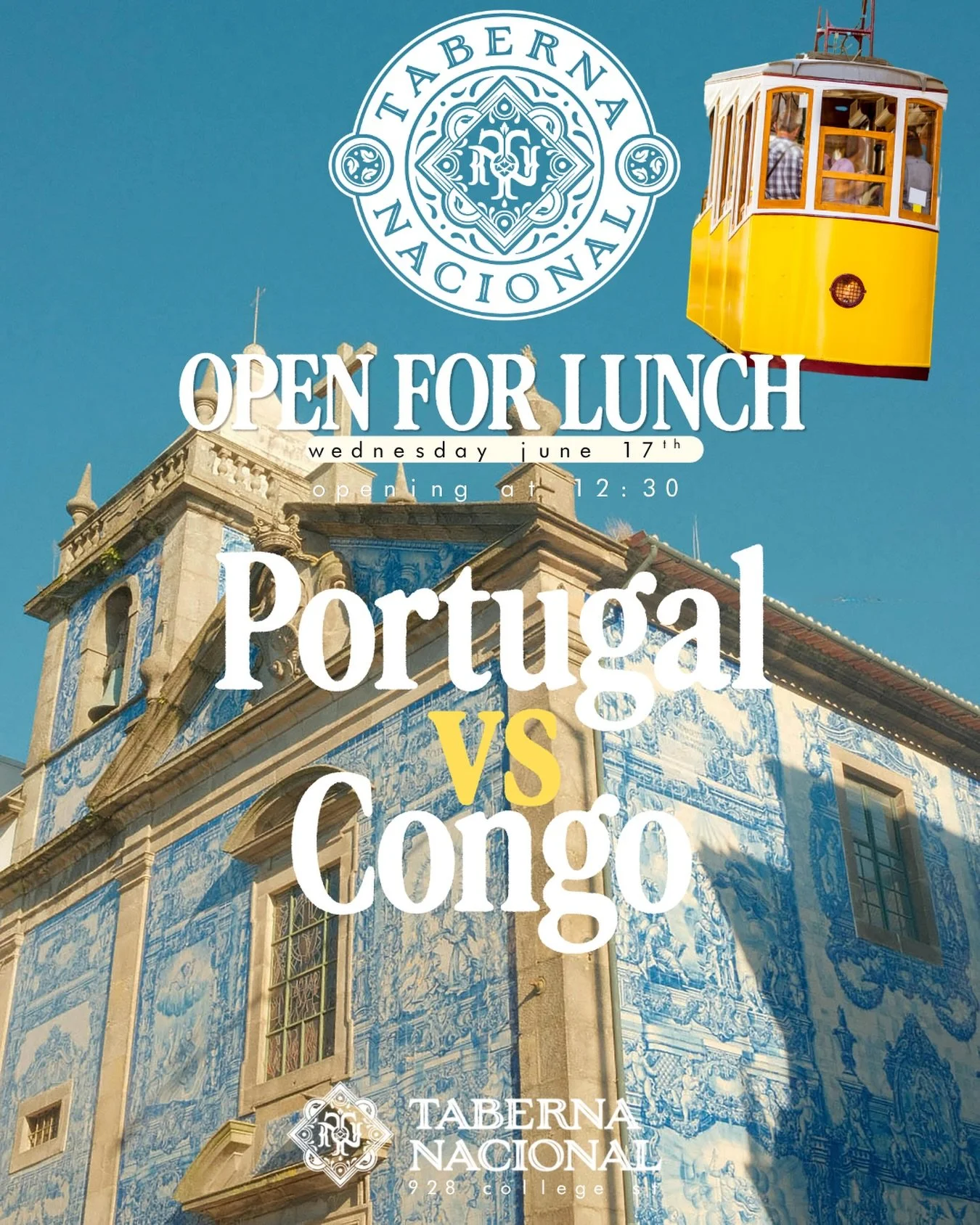 This Wednesday June 17th we will be open for lunch at 12:30pm for the Portugal vs Congo game! Join us for a #bifana and cheer on our home team!#goportugal⚽️🇵🇹 #torontoeats #torontofood #worldcuptoronto