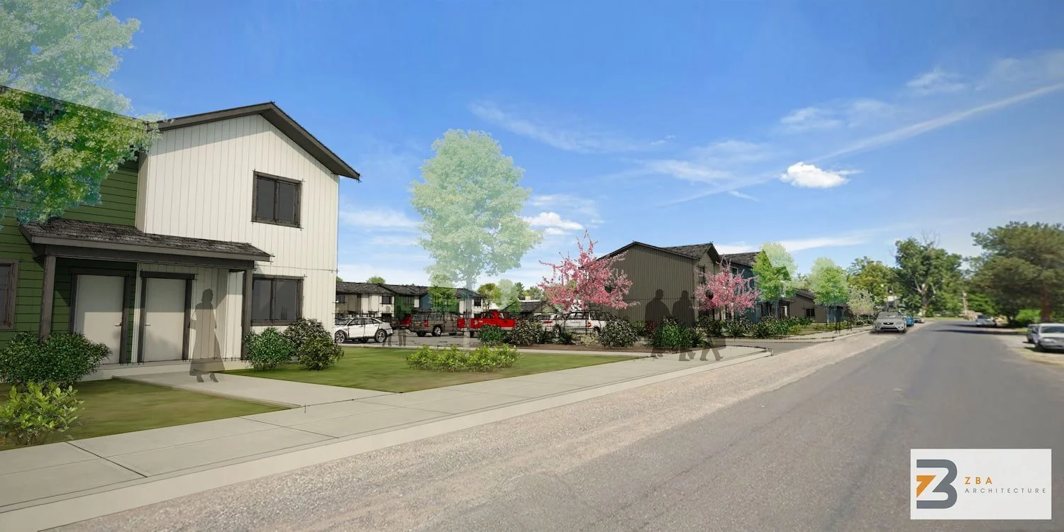 Exterior rendering of Sunrise Ridge Townhomes in Kennewick, WA
