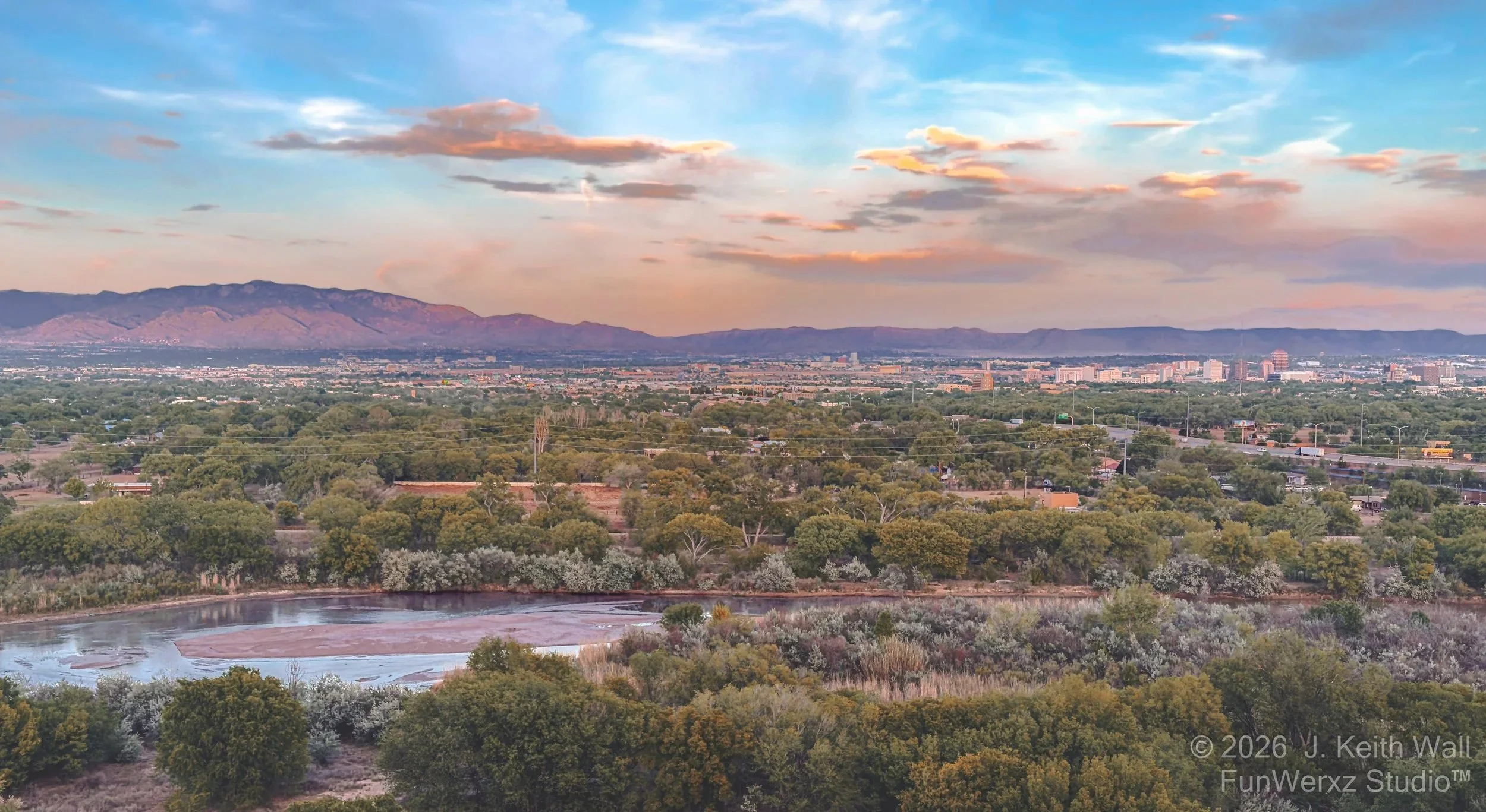 The Que Sunset from West Bluff Park   Albuquerque NM