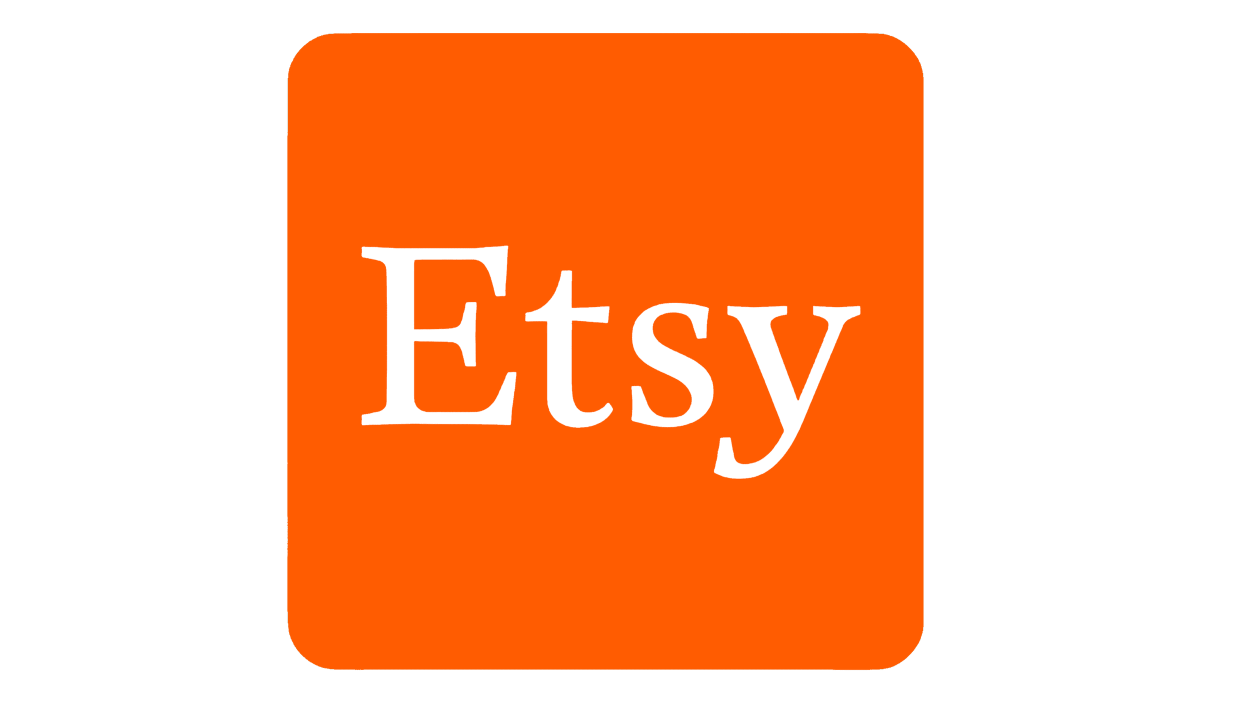 Orange badge with white text reading "Etsy" in a handwritten style.