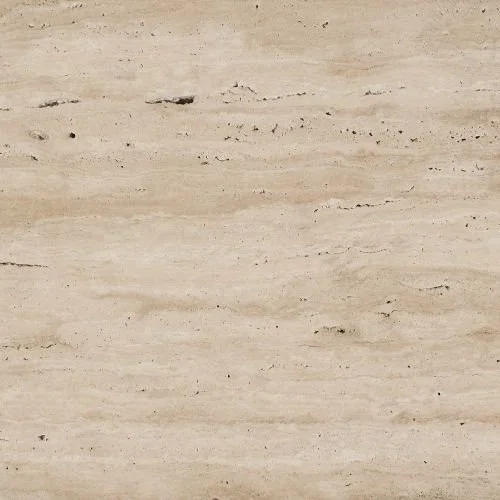 Close-up of beige marble surface with subtle dark veining.
