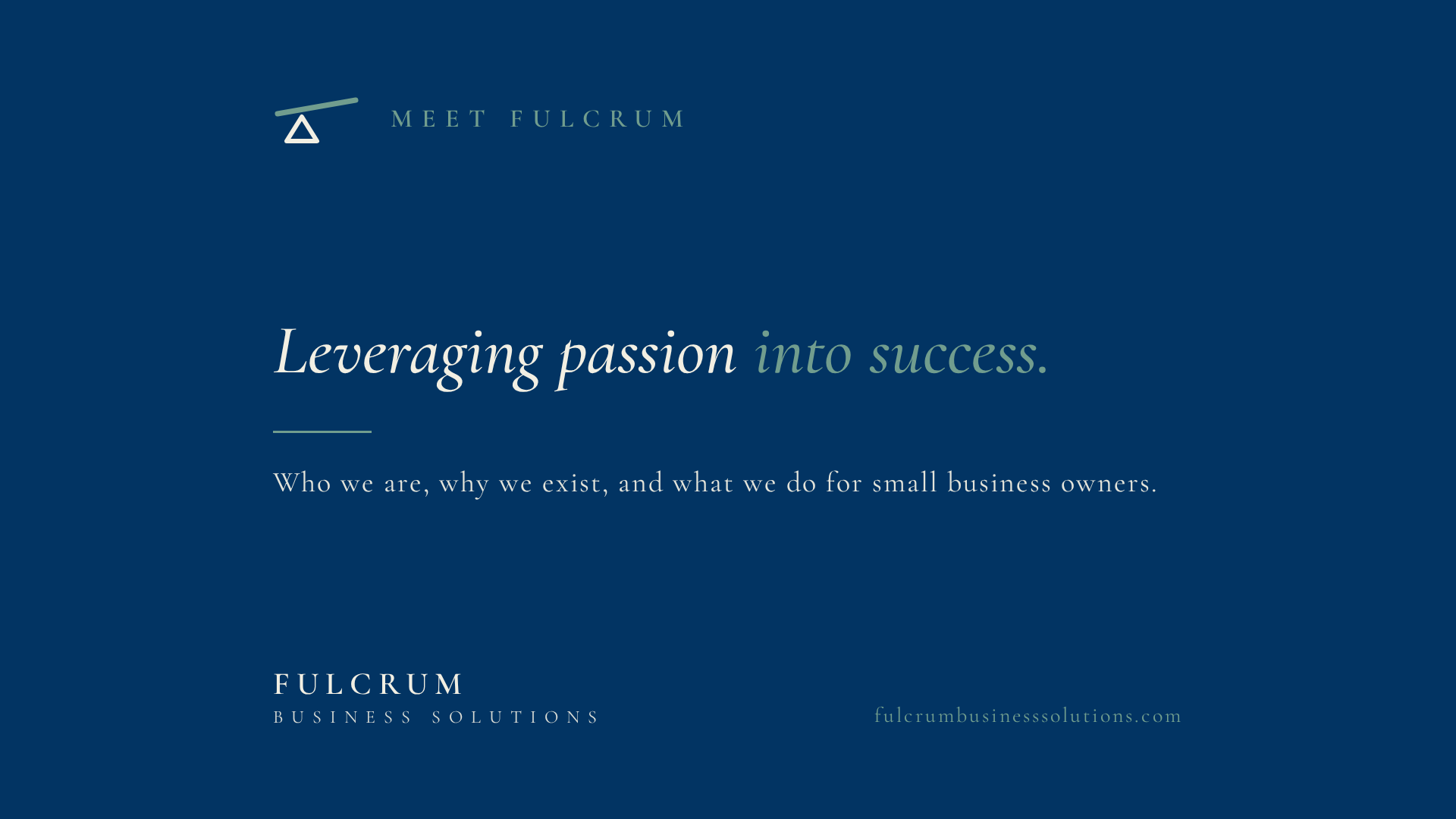 Introducing, Fulcrum