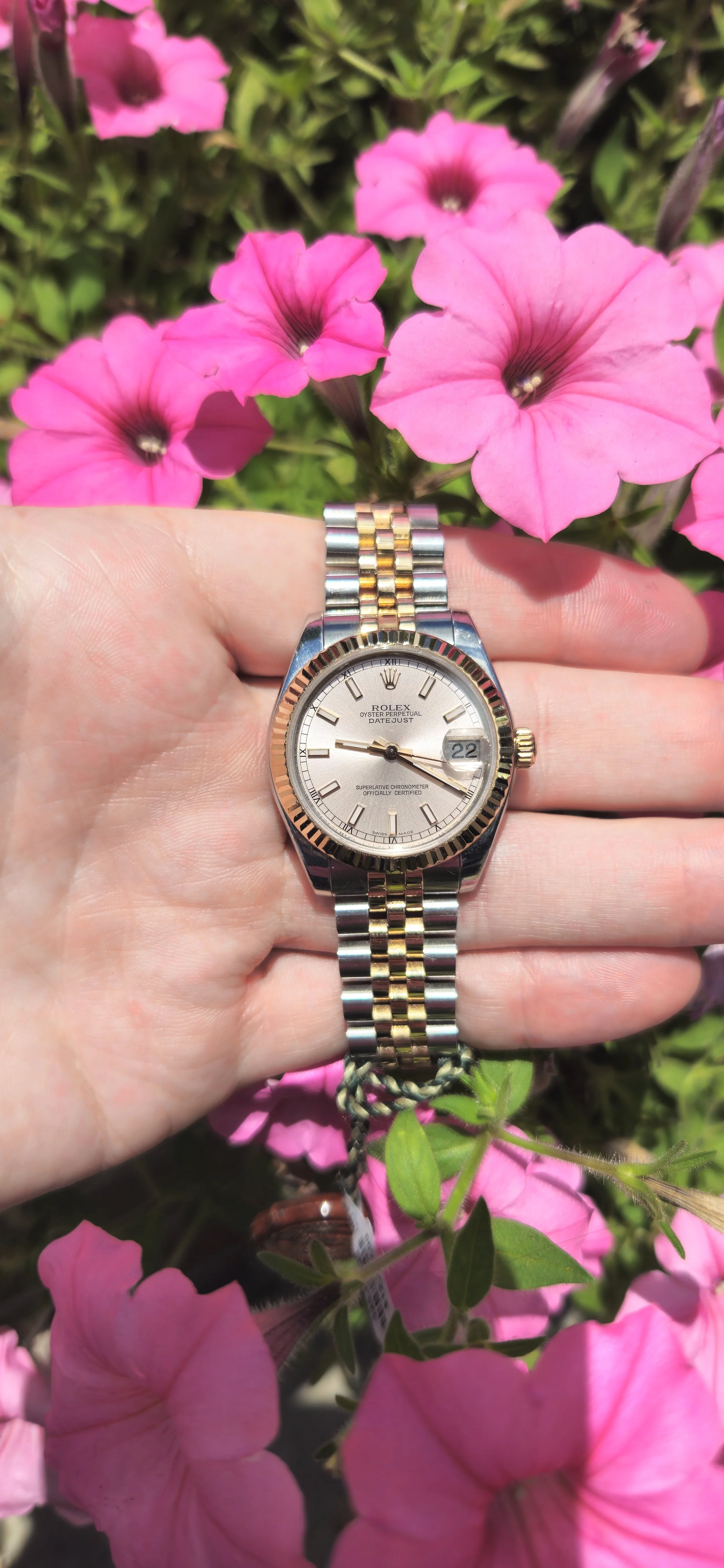 Ladies 18k Pink Gold Datejust Rolex