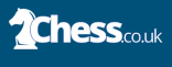 Chess.co.uk logo with a stylized knight chess piece in white on a blue background.