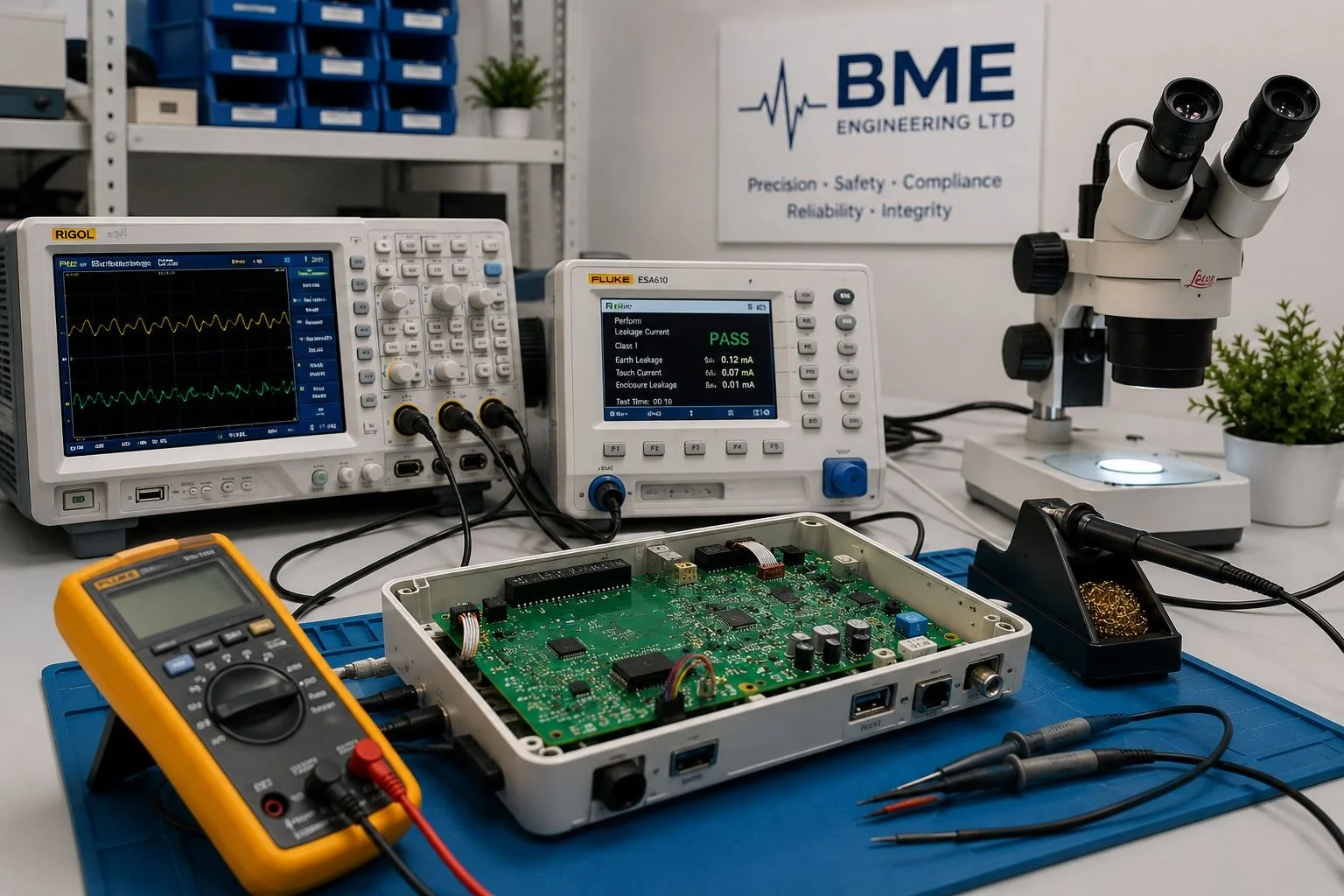 Medical equipment calibration and electronic repair laboratory operated by BME Engineering Ltd in Newcastle upon Tyne.