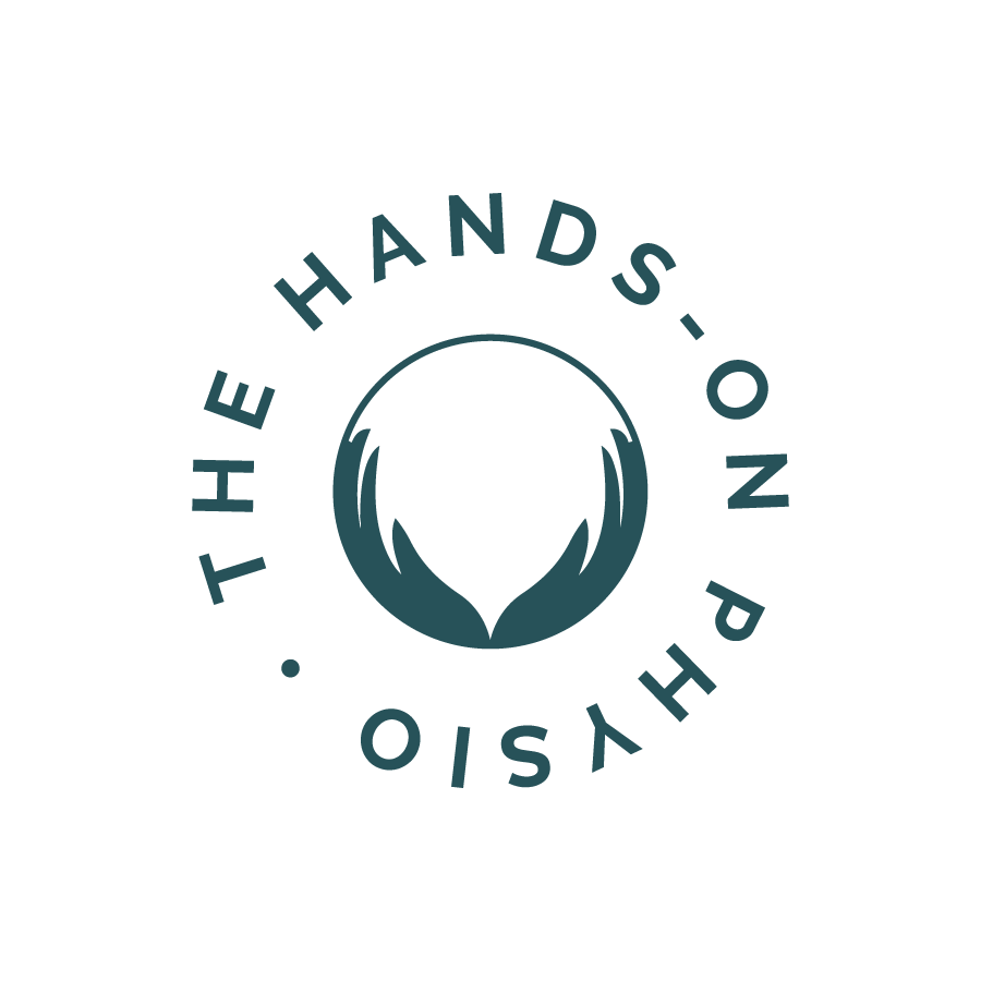 Logo featuring two hands forming a circle around a heart, with the text 'The Hands-On Psychio' arranged in a circle around the hands.