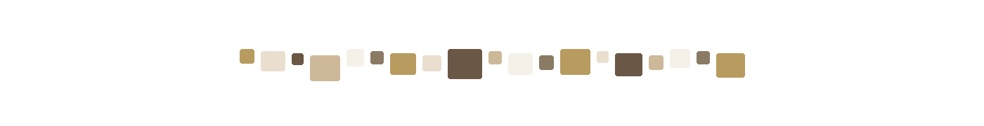 A row of multi-colored square pixels in shades of beige, white, black, and gold.