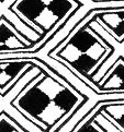 Black and white geometric patterned tile with a diamond and square design.