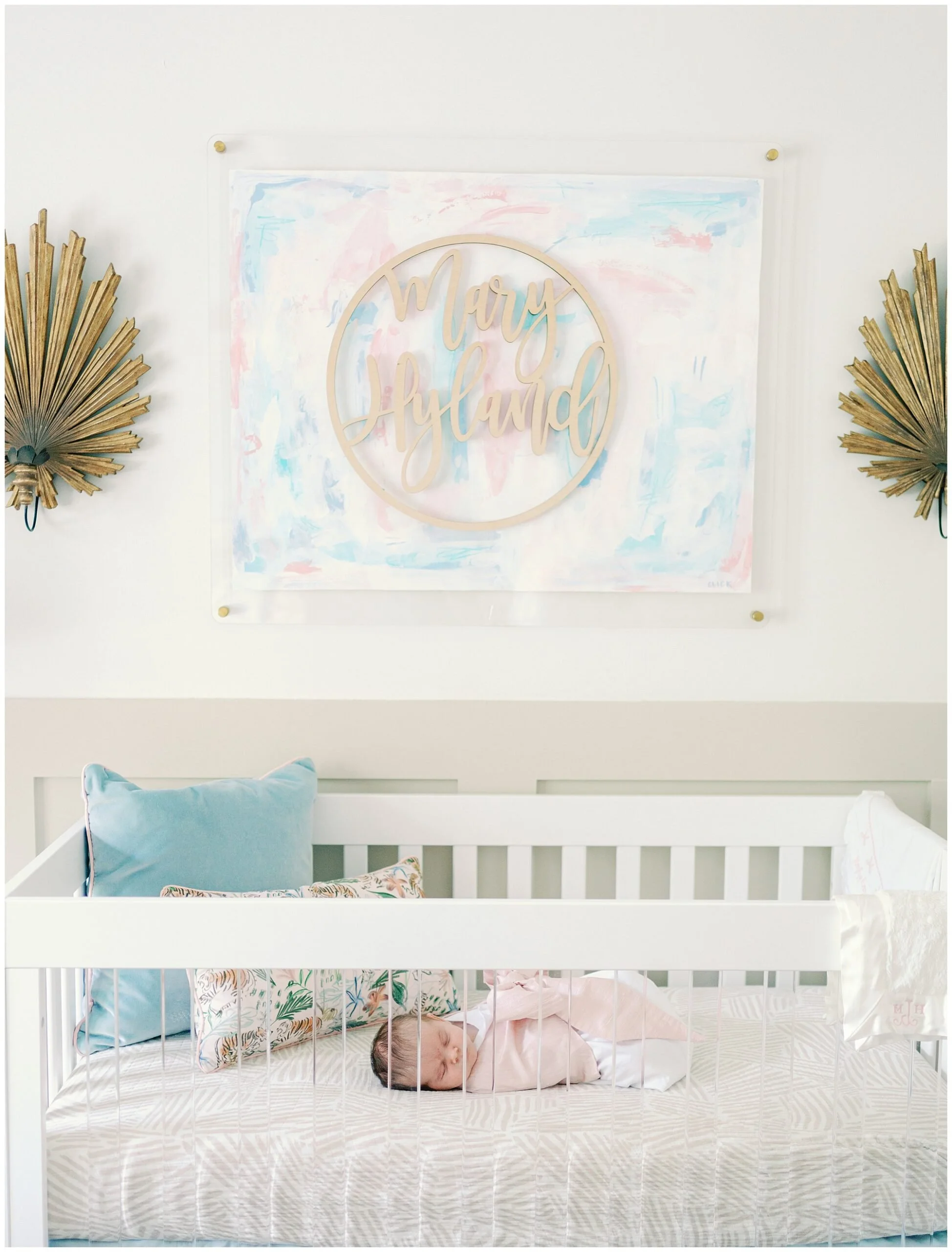 Classic Girl Nursery Decor from an Alpharetta Newborn Session
