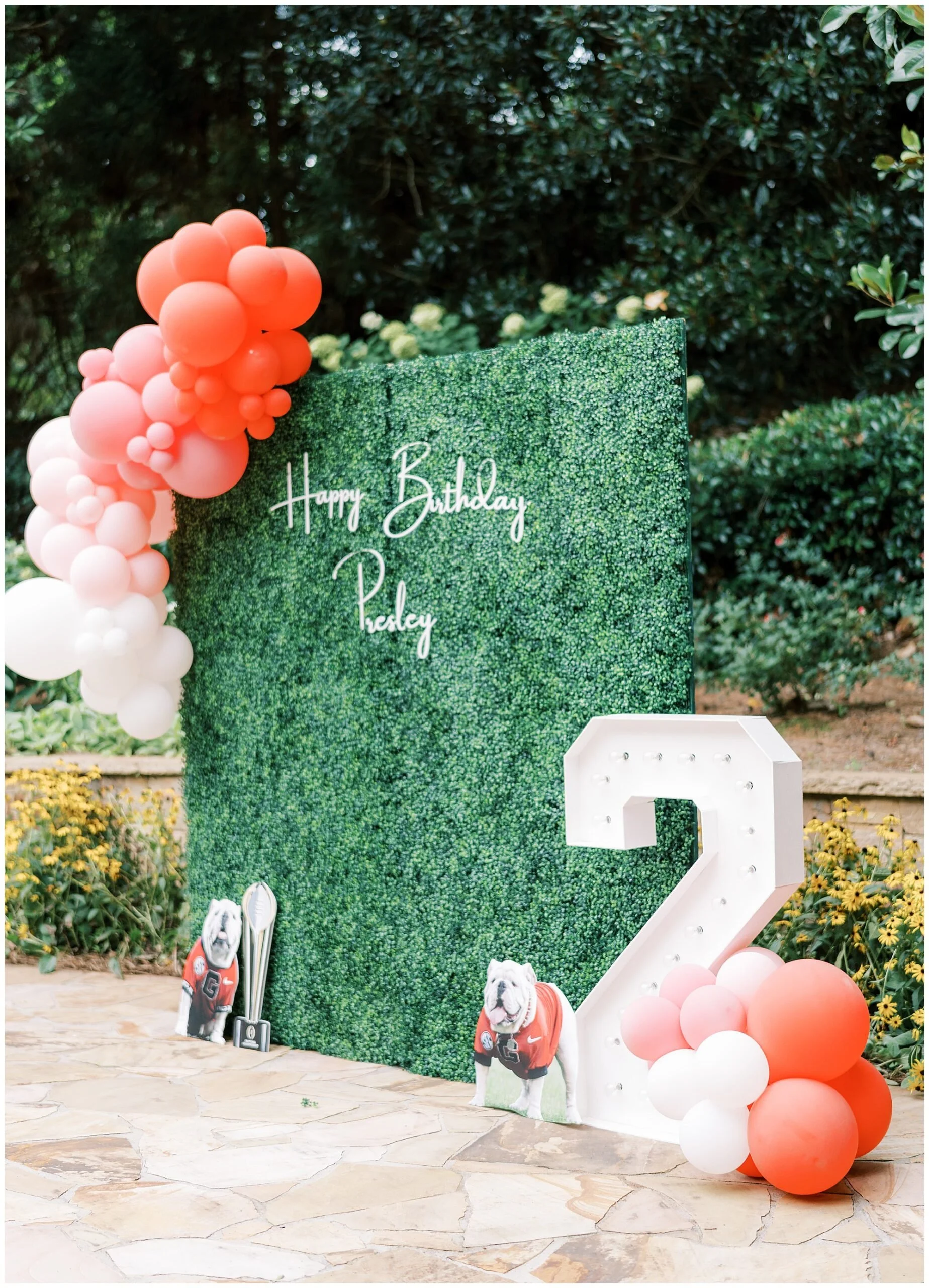 UGA Themed "Back TWO Back" Birthday Party
