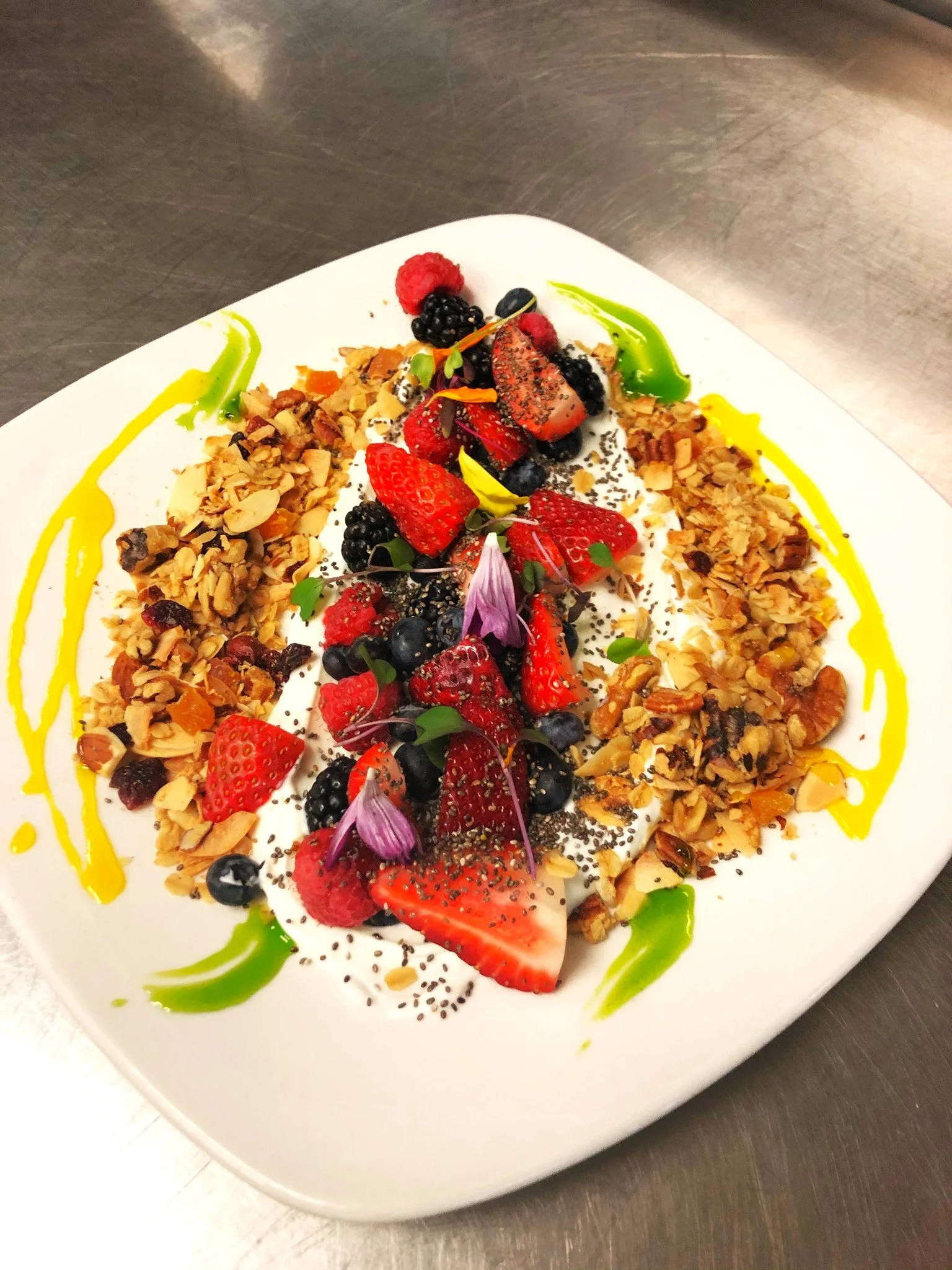 Yogurt-Granola-Berry Plate by personal chef David Lapinski from Flagstaff